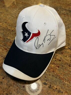 Houston Texans Signed White & Navy Adjustable Baseball Cap signed by Ray Graham